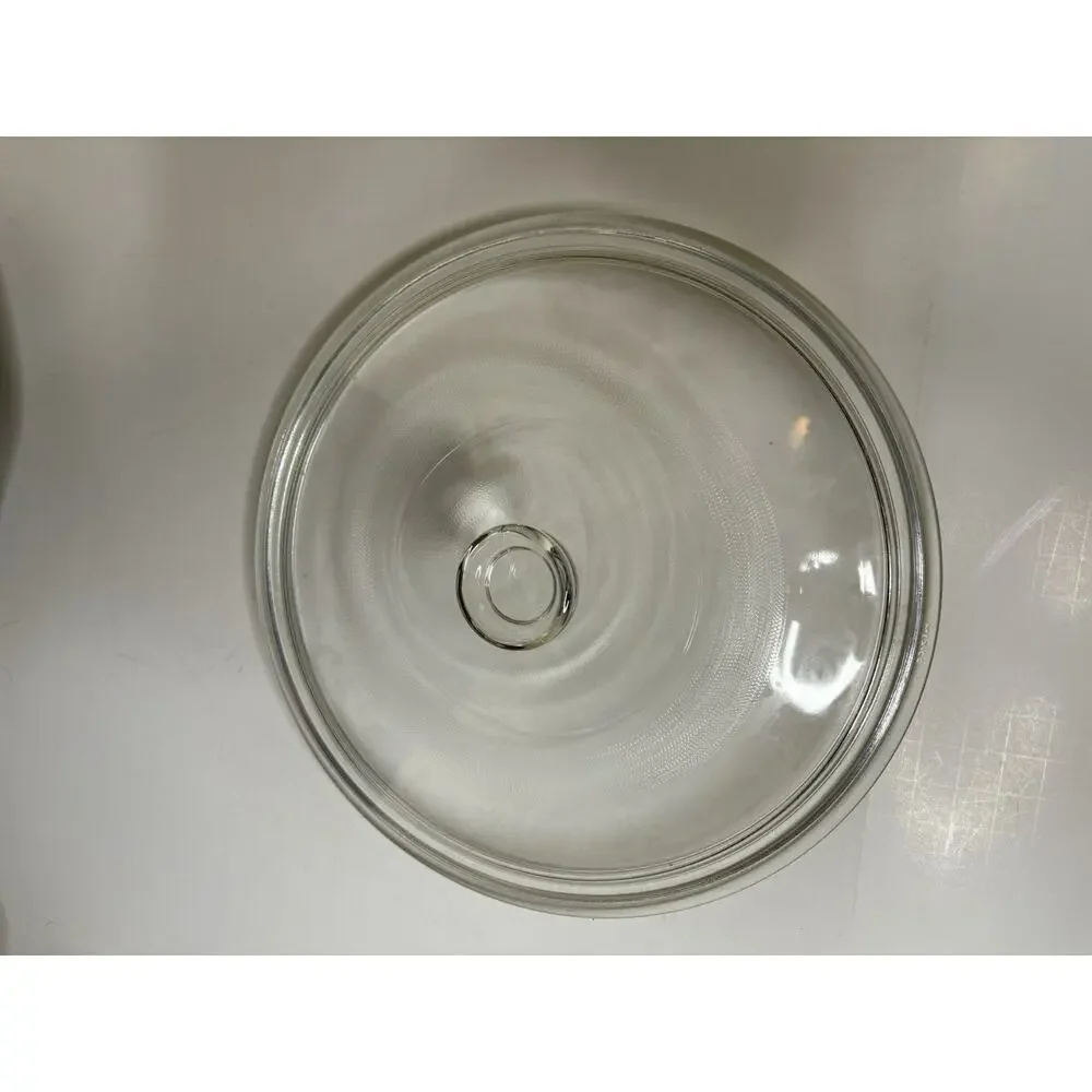 VTG Round Pyrex Clear Glass Replacement Lid Cover With Handle 9